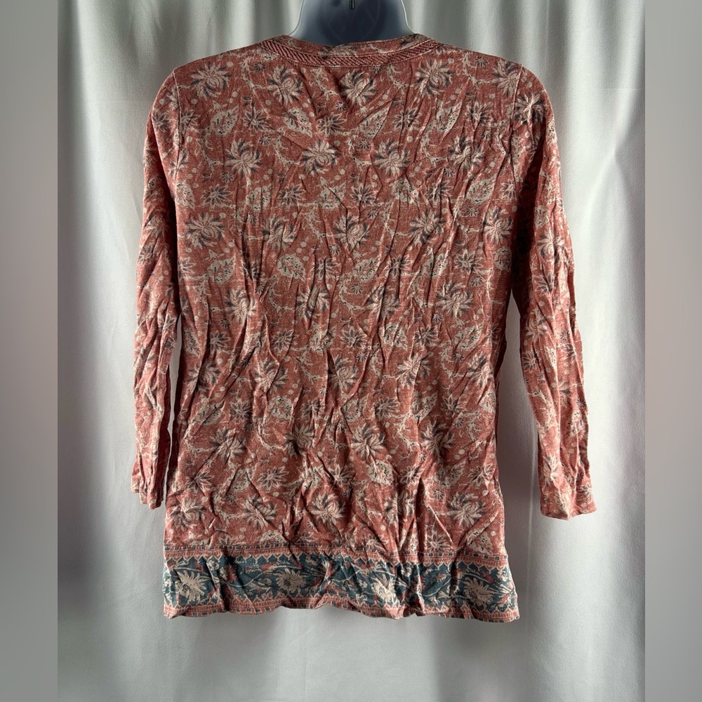 Lucky Brand pleat front long sleeve knit shirt S - Picture 5 of 6